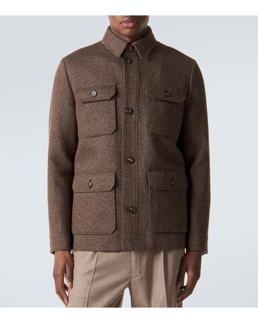 Loro Piana Green Andover Linen And Cashmere-Blend Jacket for men