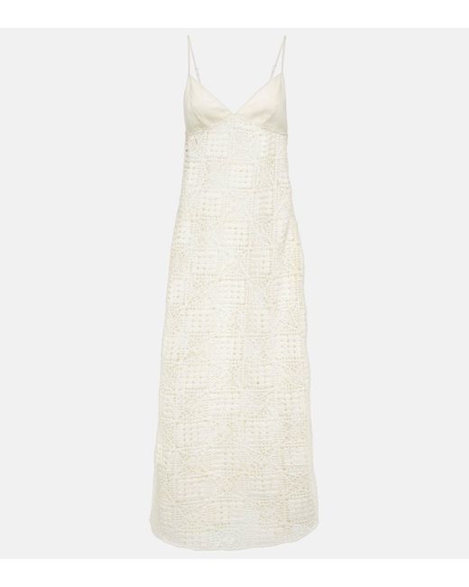 Sir. The Label White Crochet Cotton Maxi Dress