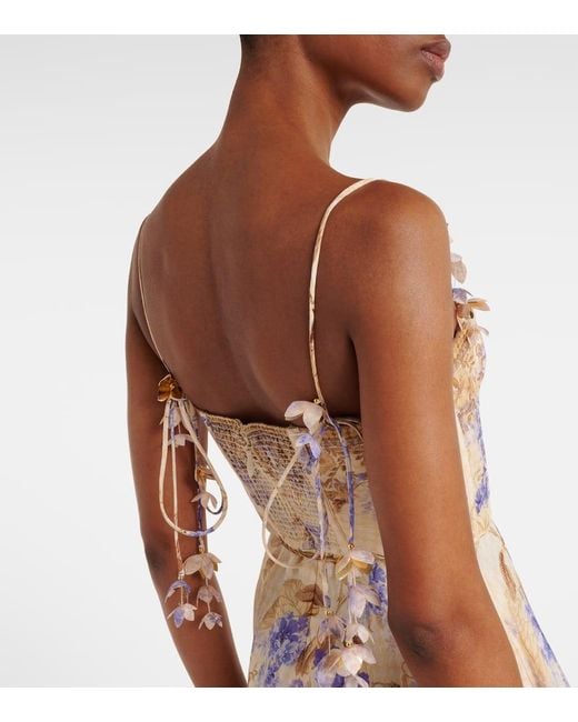 Abito Midi Dawning di Zimmermann in Natural