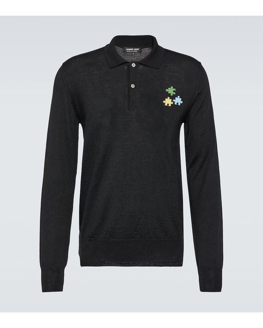 Polo in jersey di lana di Comme des Garçons in Black da Uomo
