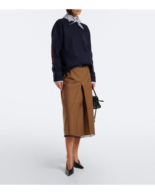 Prada Blue Virgin Wool Sweater