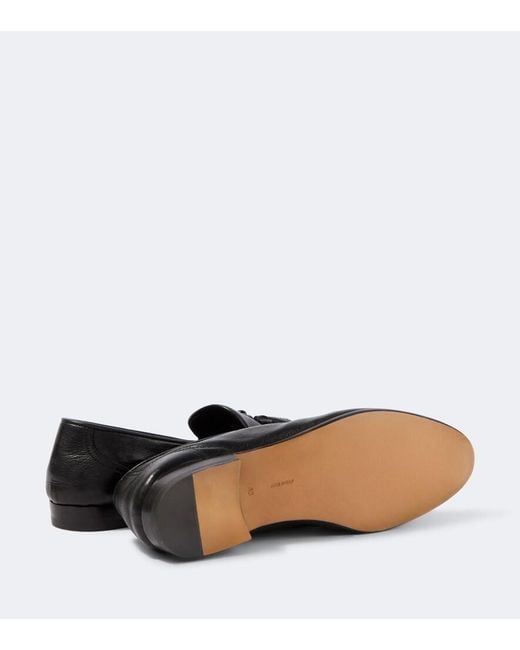 The Row Black Caden Leather Loafers for men