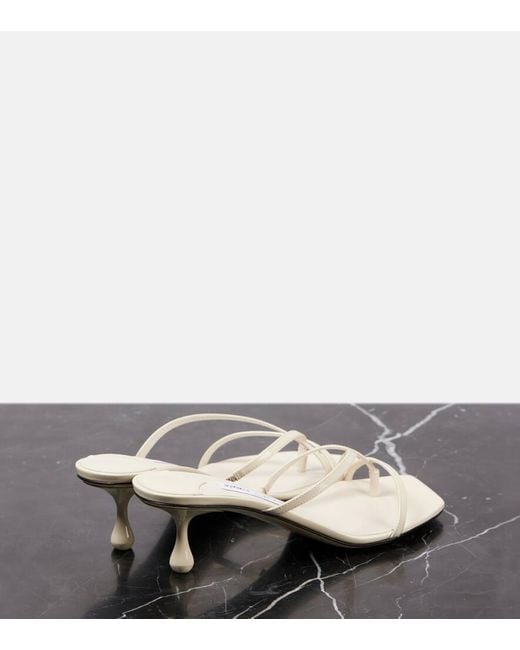 Mules Etana 50 di Jimmy Choo in White