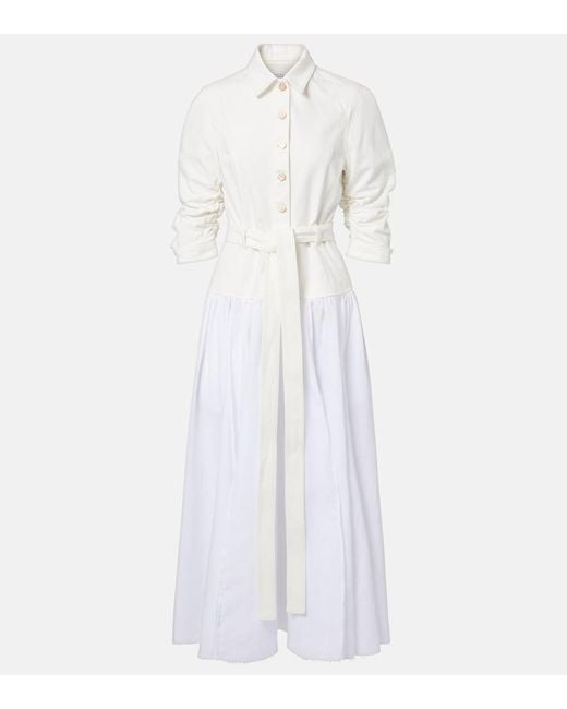 Gabriela Hearst White Delyth Cotton And Linen Maxi Dress