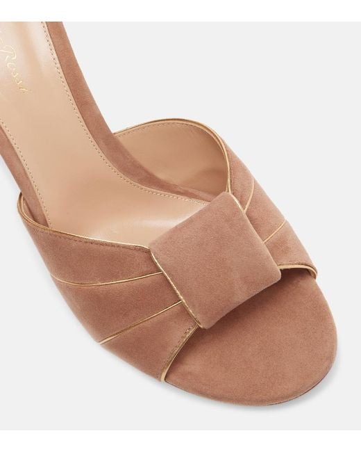 Gianvito Rossi Brown Suede Mules