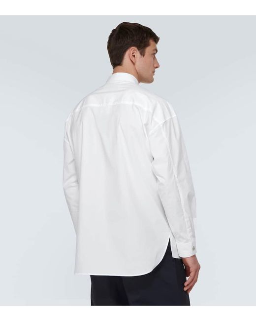 Camicia Manches Longue in misto cotone di Jacquemus in White da Uomo