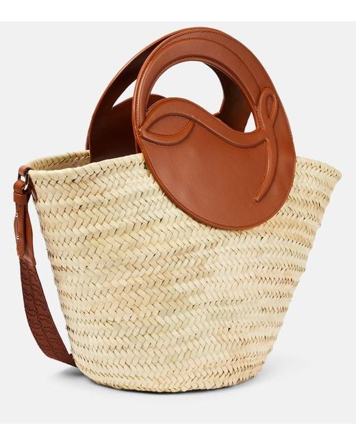 Christian Louboutin Brown Tote Biloumoon Aus Stroh Mit Leder