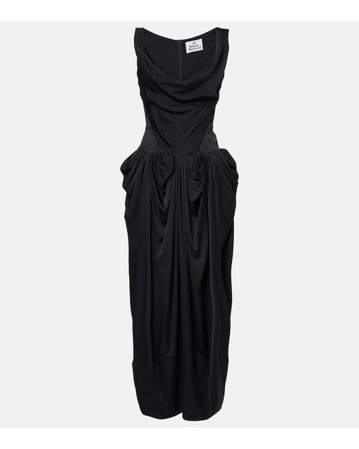 Vivienne Westwood Sunday Garden Draped Maxi Dress in Black