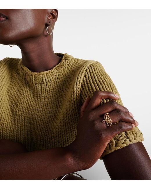 Spinelli Kilcollin White Sapphire Embellished Linked Gold Rings