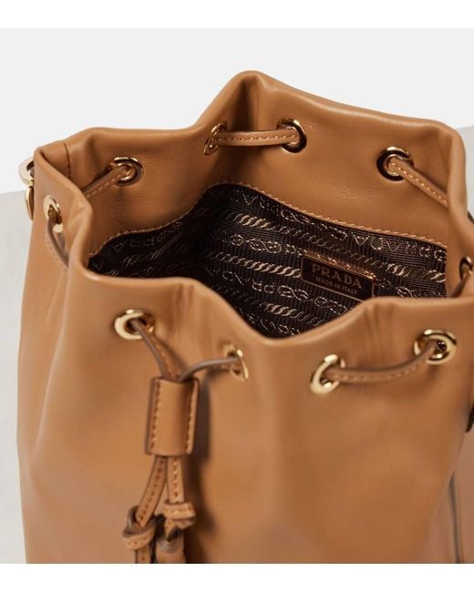 Prada Brown Bucket-Bag Small Aus Leder