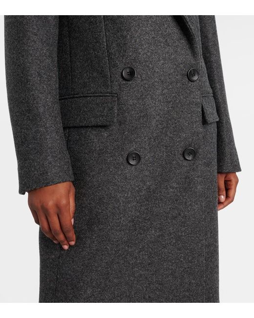 Isabel Marant Black Irene Double-Breasted Virgin Wool Coat