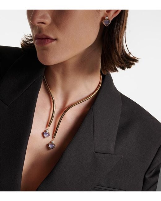 Marina B Natural Trisolina 18Kt Necklace With Chalcedony And Diamonds