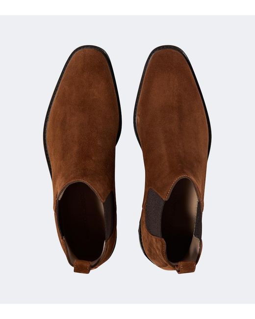Manolo Blahnik Brown Brompton Suede Chelsea Boots for men