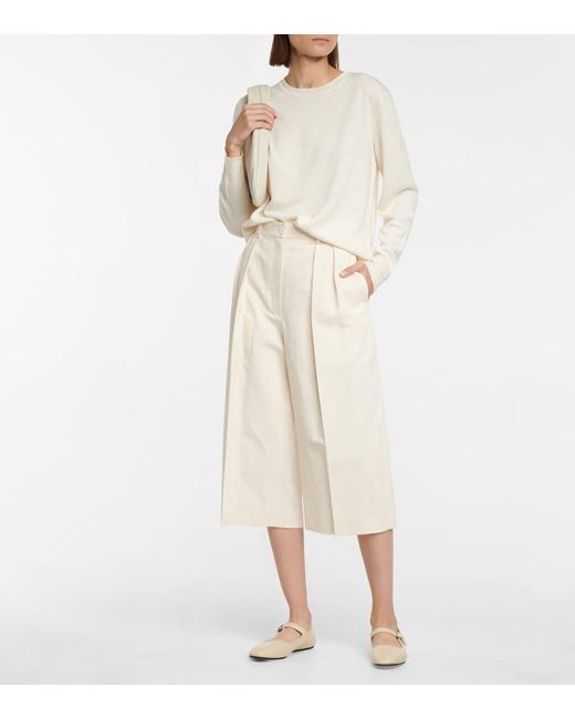 The Row White Ava Leather Mary Jane Ballet Flats
