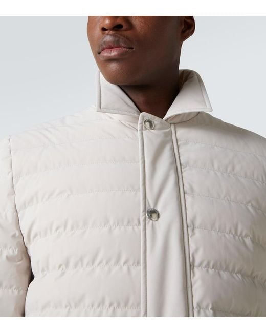 Brunello Cucinelli White Down Jacket for men