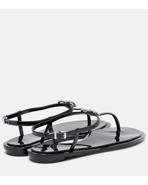 Mach & Mach Brown Riviera Embellished Thong Sandals