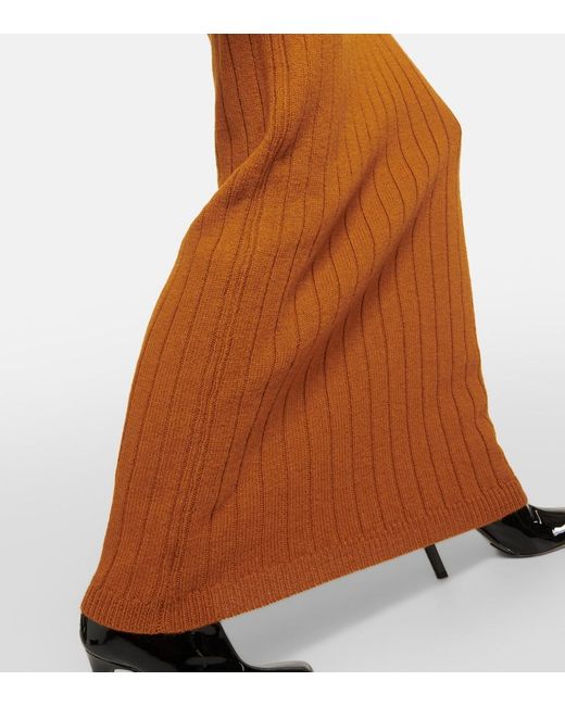 Dries Van Noten Brown Teagan Cable-Knit Wool Maxi Dress