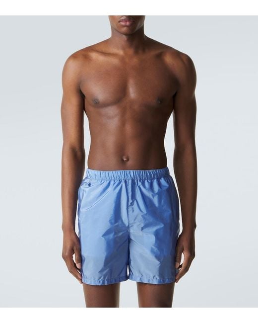 Prada Blue Re-Nylon Swim Trunks for men