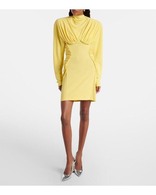 Stella McCartney Yellow Draped Jersey Minidress