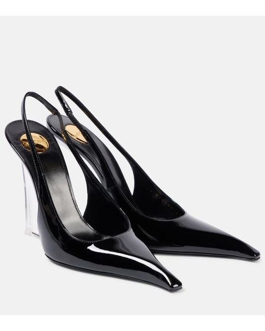 Fendi Black Miller Wedge Pumps