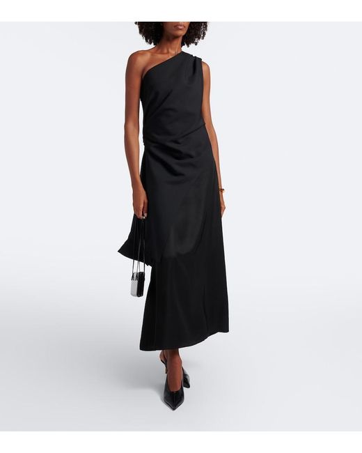 Rohe Black Layered One-Shoulder Dress
