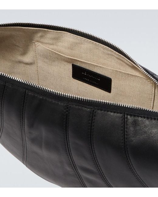 Lemaire Black Croissant Medium Leather Shoulder Bag for men