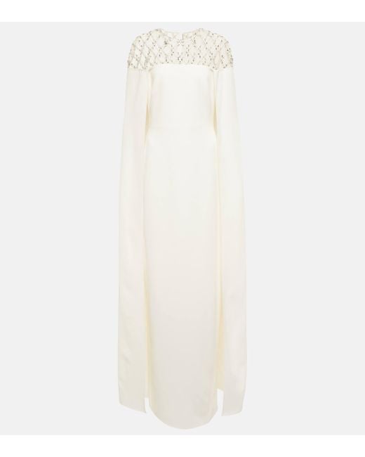 Rasin Embellished Cape Gown: Graceful Shimmer & Elegance Combined -  B'Infinite
