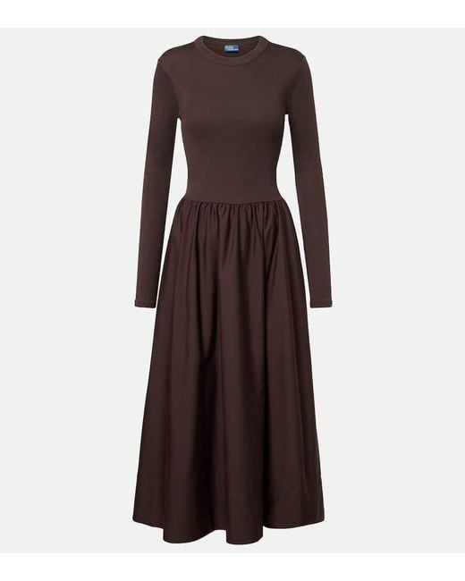 Polo Ralph Lauren Brown Cotton Midi Dress