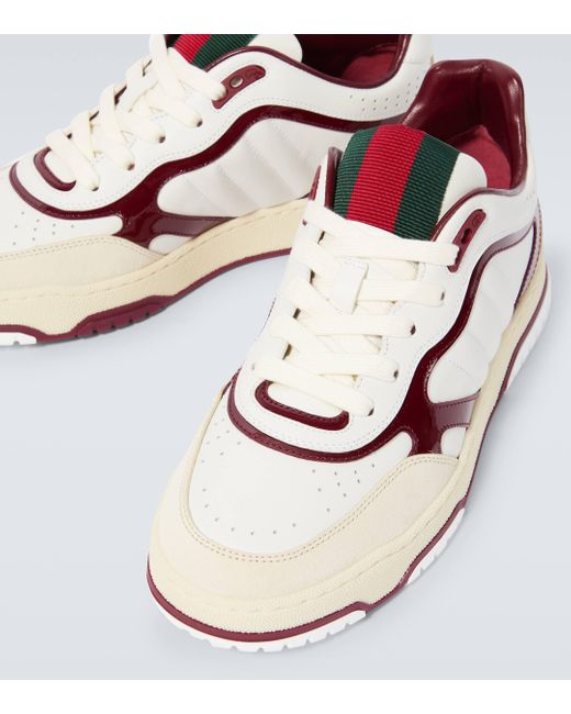 Gucci Metallic Re-web Suede-trimmed Leather Sneakers for men