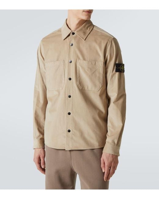 Stone Island Hemd Compass Aus Baumwoll-Cord in Natural für Herren