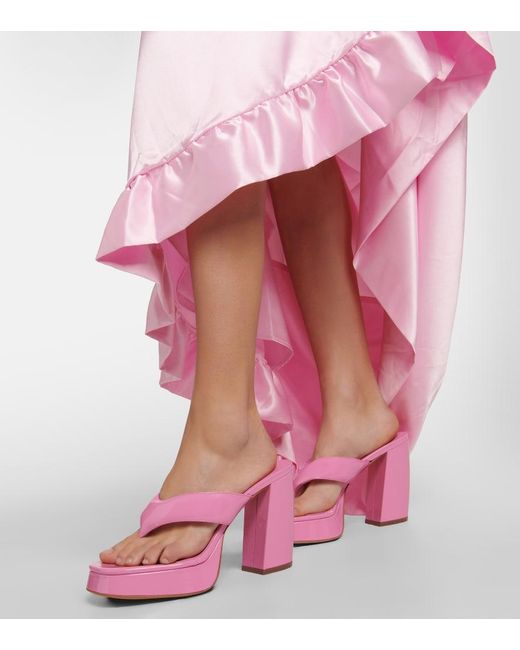 Gia Borghini Pink Patent Leather Platform Sandals