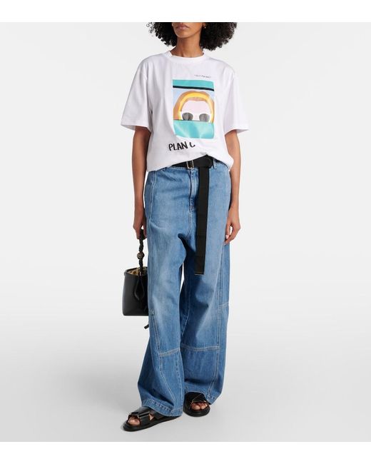 Plan C Blue High-Rise Wide-Leg Pants