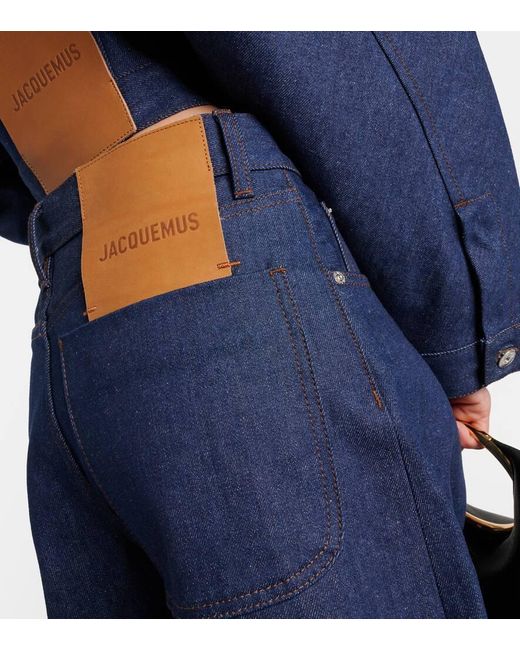 Jeans a gamba larga De-Nimes Ovalo a vita alta di Jacquemus in Blue