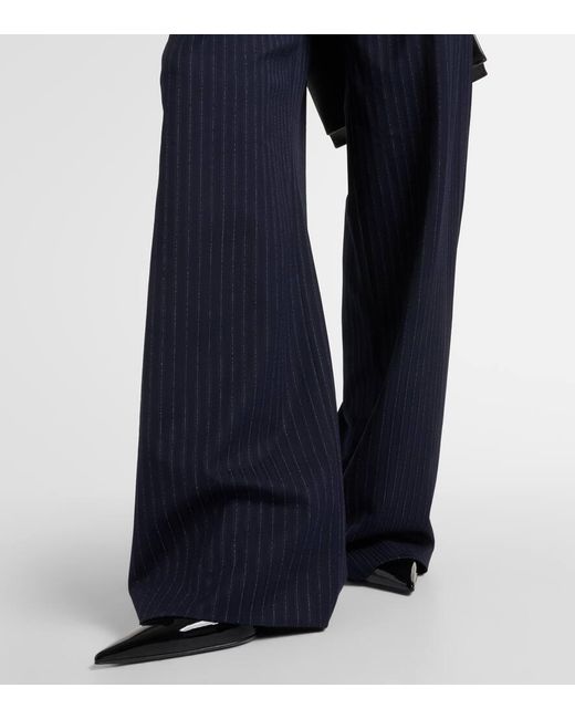 Pantaloni a gamba larga gessati Heyser di Veronica Beard in Blue
