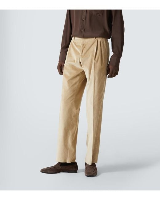 Canali Natural Cotton Corduroy Straight Pants for men