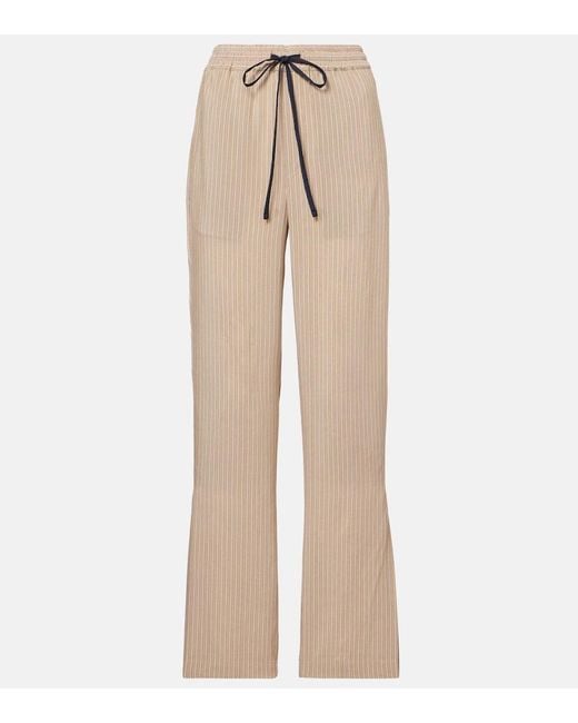 Victoria Beckham Natural Striped Pajama Pants