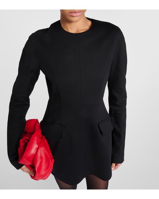 Sportmax Black Ketch Long-sleeve Cotton Minidress