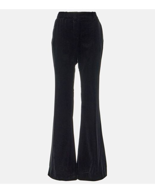 Nina Ricci Blue Velvet Bootcut Pants