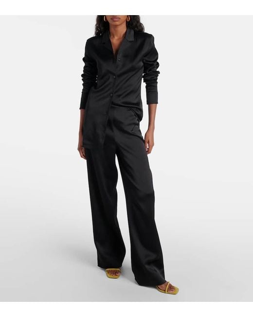 Pantaloni A Gamba Larga di Totême  in Black