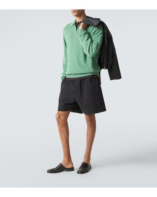 Studio Nicholson Green Heddy Half-Zip Sweater for men