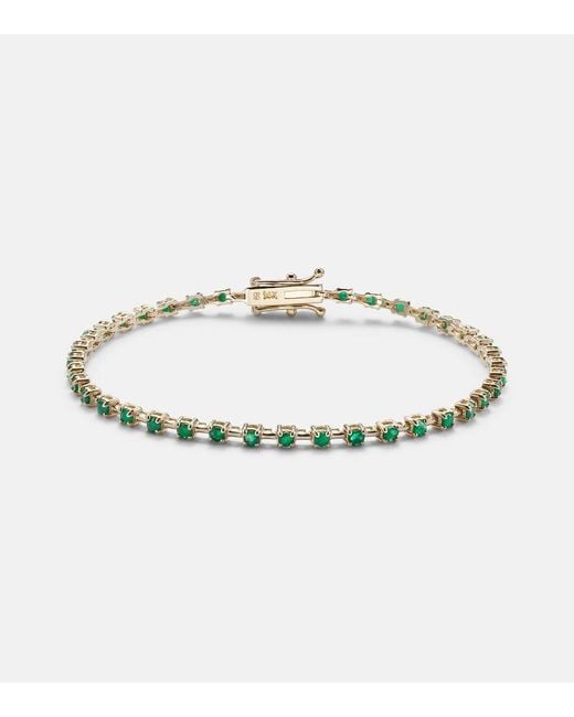 STONE AND STRAND Metallic Emerald Ace 14Kt Tennis Bracelet With Emeralds