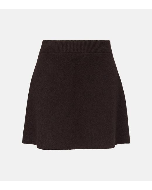 Lisa Yang Black Clare High-Rise Cashmere Miniskirt