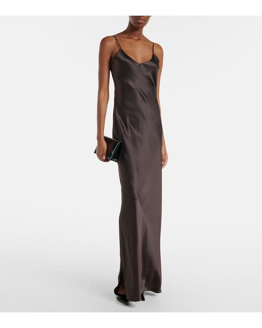 Nili Lotan Black Cami Silk Charmeuse Slip Dress