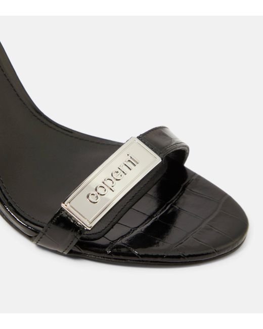 Coperni Black Croco Skinny Leather Sandals