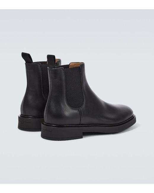 Gianvito Rossi Black Chester Leather Ankle Boots for men