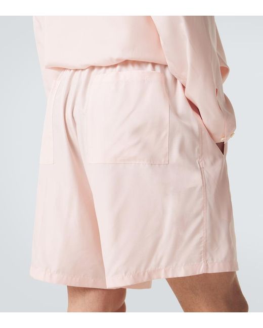 Umit Benan Pink Julian Paradiso Silk Shorts for men