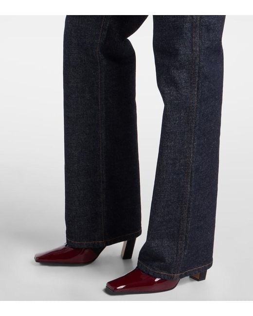 Khaite Blue Danielle High-Rise Straight Jeans