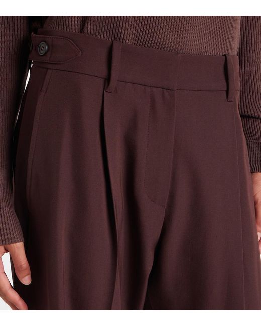 Brunello Cucinelli Brown Gerade Hose Aus Wolle Und Baumwolle
