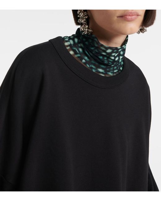 Sudadera De Algodon Dries Van Noten de color Black