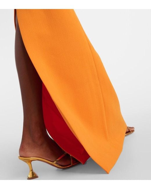 Rebecca Vallance Orange Sirene Strapless Corset Gown